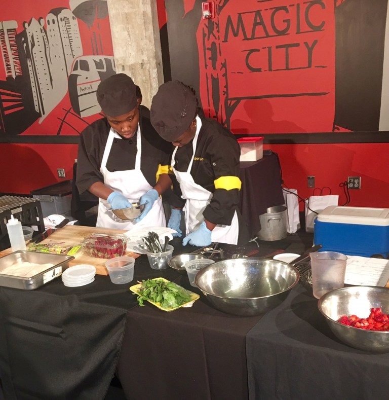 Student chefs cooking